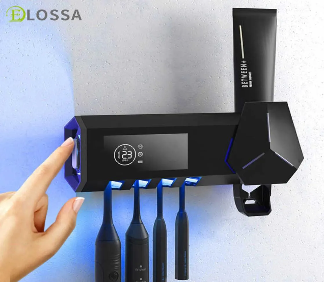 ELOSSA Smart Dooth Dooth Sterilizer UV Soporte UV Pasta de dientes Sprehiser Dispenser Accesorios para el baño de inicio Juego 2107094355689