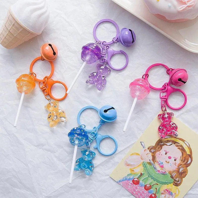 Keychains Keychain Lollipop Girl Round Sweet Sugar Candy Key Chain Food Sieraden Geschenk Women Fashion Jewellery Craft Bouti