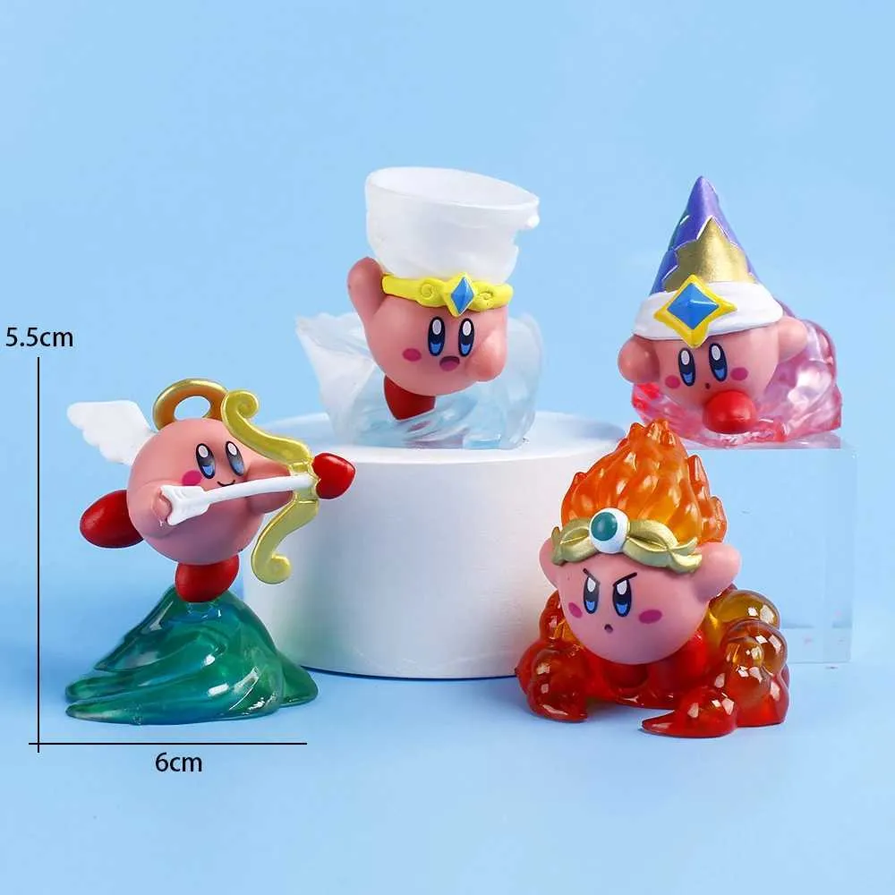 Action Toy Figures Kawaii 4 pieces/batch Kirby Gashapon Kirbys Dream Land Action Figure Anime Character Cute Model Toy Childrens Birthday GiftL2403