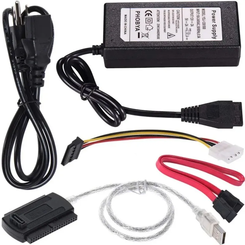 2024 3in1 USB 2.0 IDE SATA 5.25 S-ATA 2,5 3,5 polegadas Disco de disco rígido Cabo de adaptador HDD para Laptop PC Converter para cabo de adaptador de disco rígido