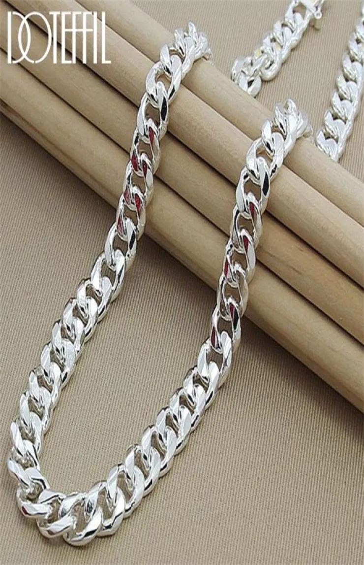 DOTEFFIL 925 Sterling Silber 10mm 22 -Zoll -Männer Halskette Seitenkette Atmosphärische Statement Geschenke Party Schmuck 2202225477770