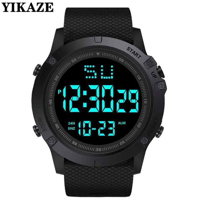 Wristwatches Mens multifunctional military sports waterproof and luminous LED digital childrens large dial student electronics Q240426