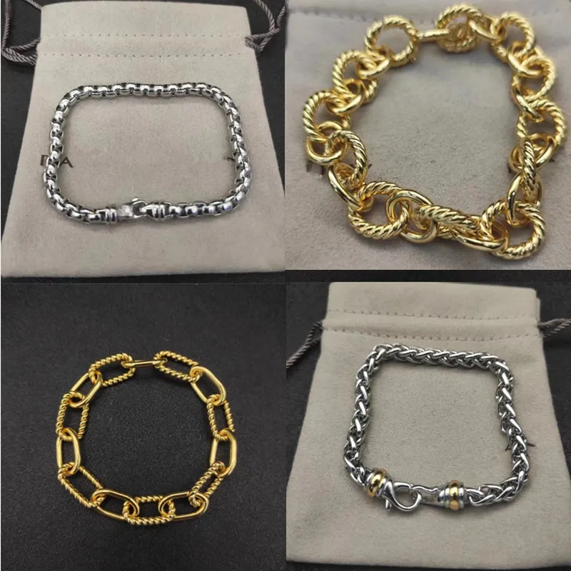 Nouveau bracelet de créateur de dy pour les femmes de la chaîne de liens de cercle charme des chaînes cubaines diamants fashion rétro de luxe de luxe bijoux de bijoux d'anniversaire populaire en Europe et en Amérique