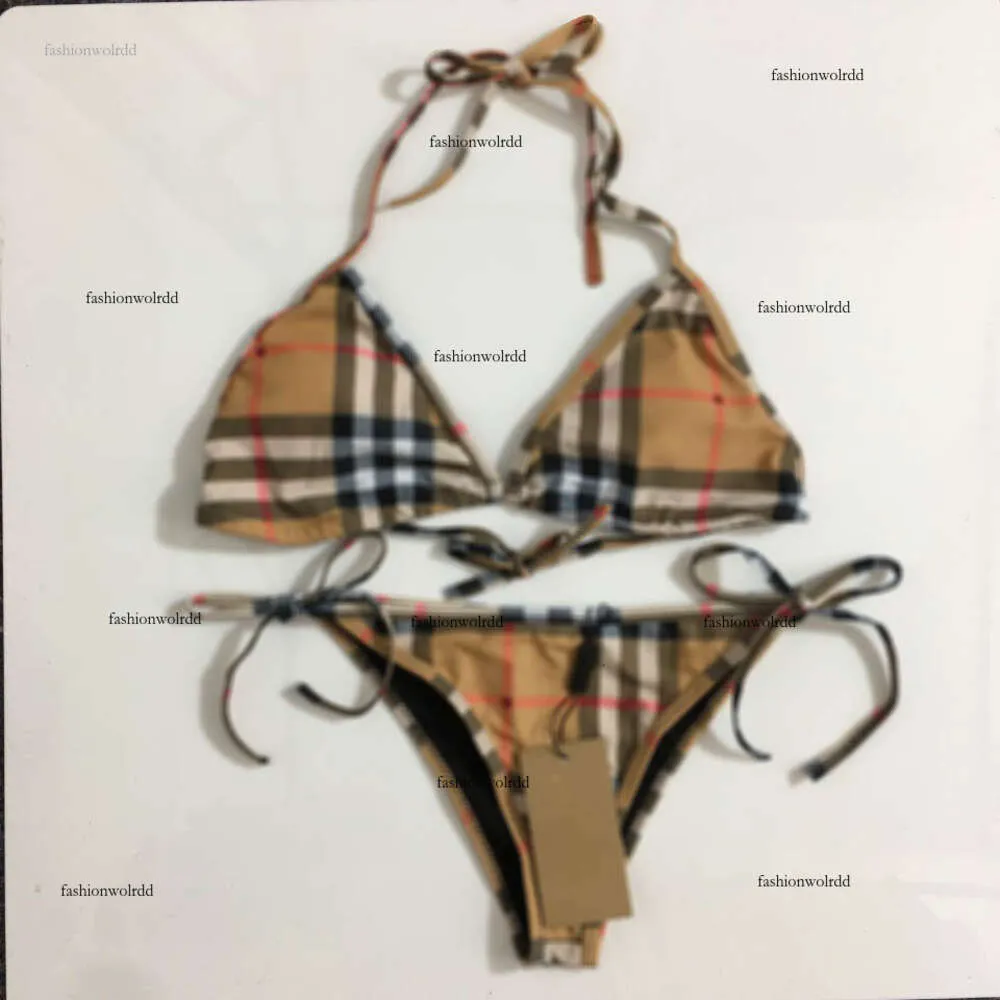 Brand Swearwear Women Bikini Set Designer Deux pièces de maillot de bain Fashion Logo Sexy Girls Vérification de maillot de bain en dentelle imprimée Place de vacances en sous-vêtements Sous-vêtements 26 avril 26 avril