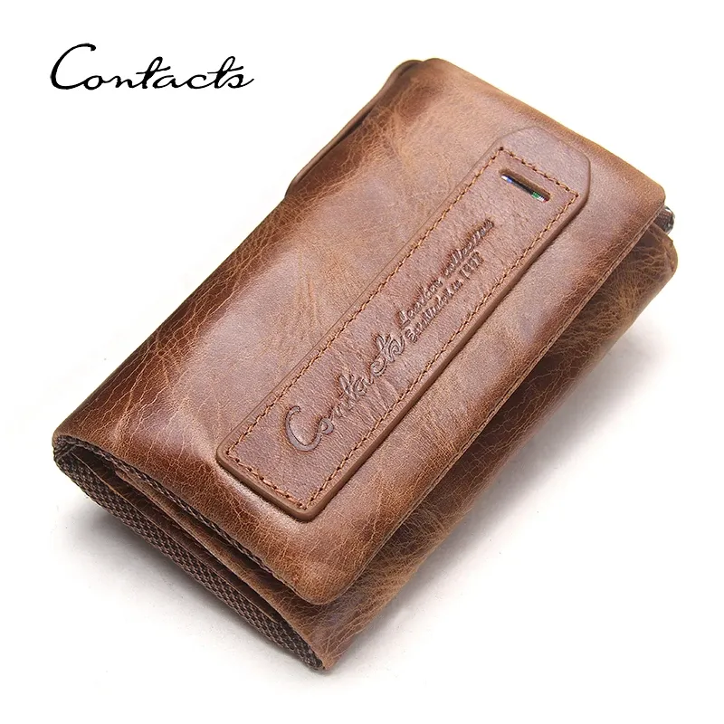 Torebki szalone skórzane skórne portfele dla mężczyzn design monety z monety torebki kluczowe łańcuchy vintage Slim Key Torebka