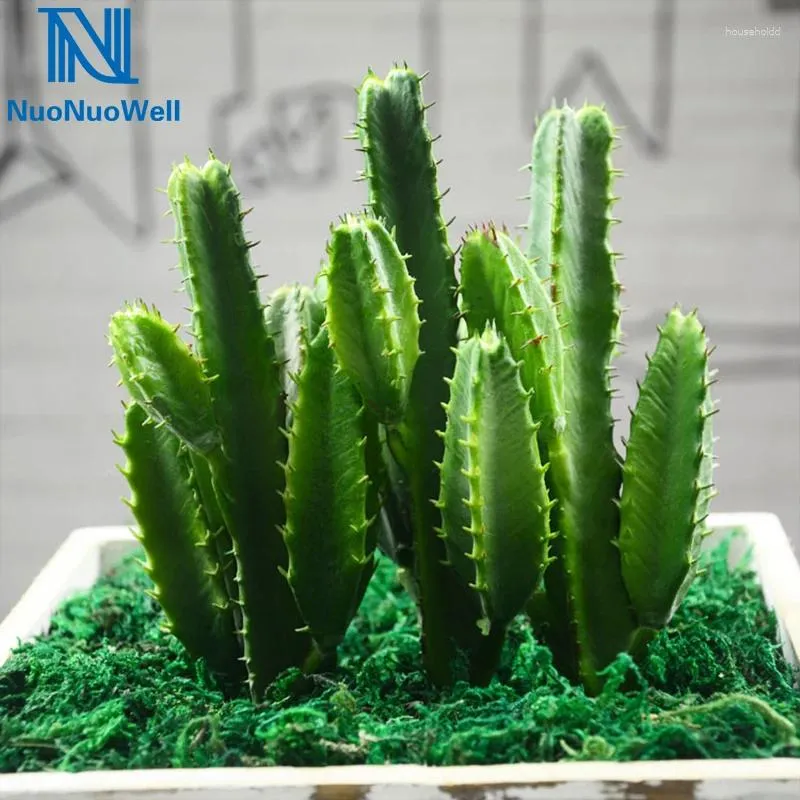 Kwiaty dekoracyjne nuonuowell sztuczna roślina referze kaktus plastikowe mini bonsai soczyste rośliny zielone DIY wystrój domu