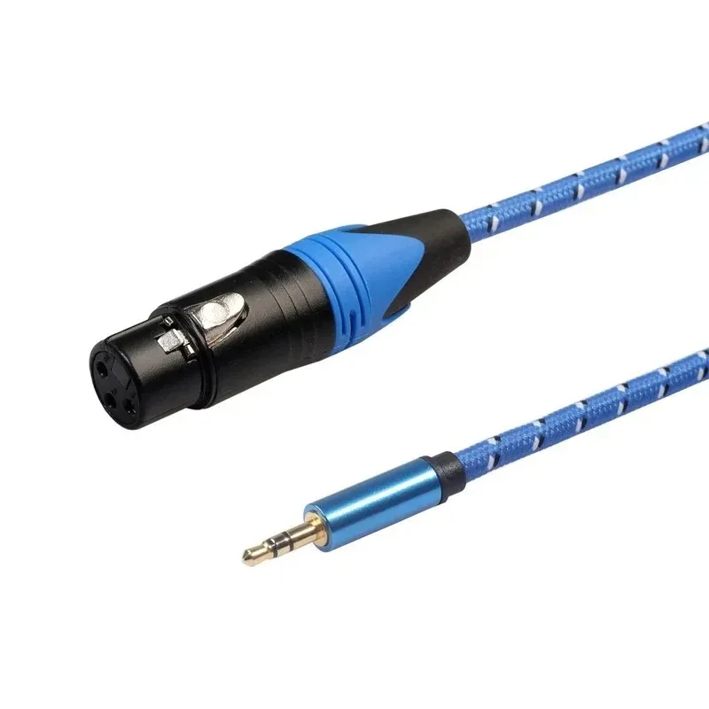 2024 XLR 3 Pin Dişi 1/8 3.5mm Stereo Jack Mic Ses Kordon Kablosu 3M XLR3F ila 3,5 mm TRS Mikrofon Konektörü için 3,5 mm TRS Mikrofon