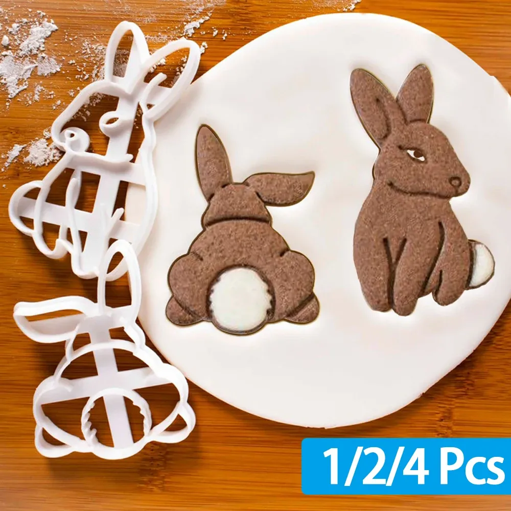 Formen 1/2/4pcs Kaninchenpfoten 3D -Form -Keksschneider Form Kuchen Keksform Pressen Fondant Backwerkzeuge Küchenzubehör