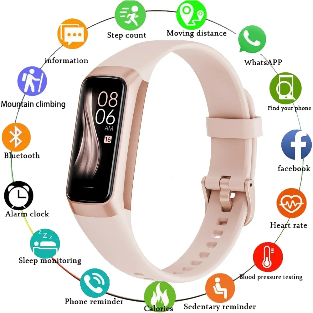 Orologi Gfordt Smart Watch AMOLED Smartband Women Frence Pressure Blaur Pressure Monitor Connetti Smartwartch Bracciale Sport Fitness Tracker