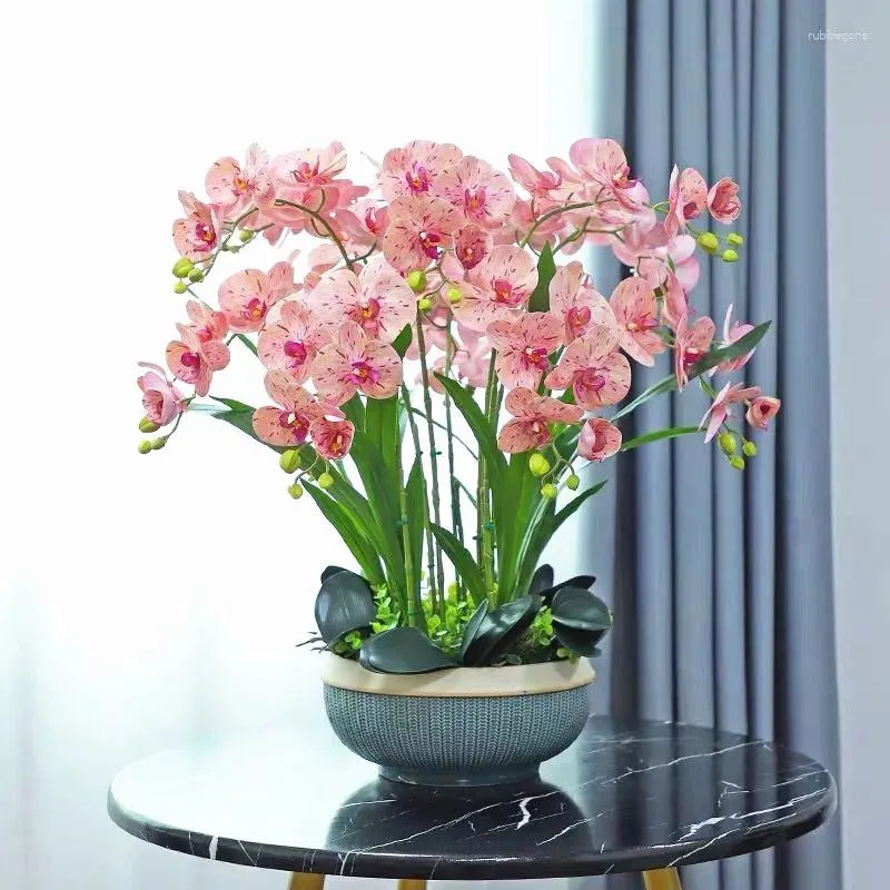 Fiori decorativi Phalaenopsis Orchid Flower Branch (7 fiori/stelo) 78 cm 3d Touch Office Decorazione della casa Centrotavola