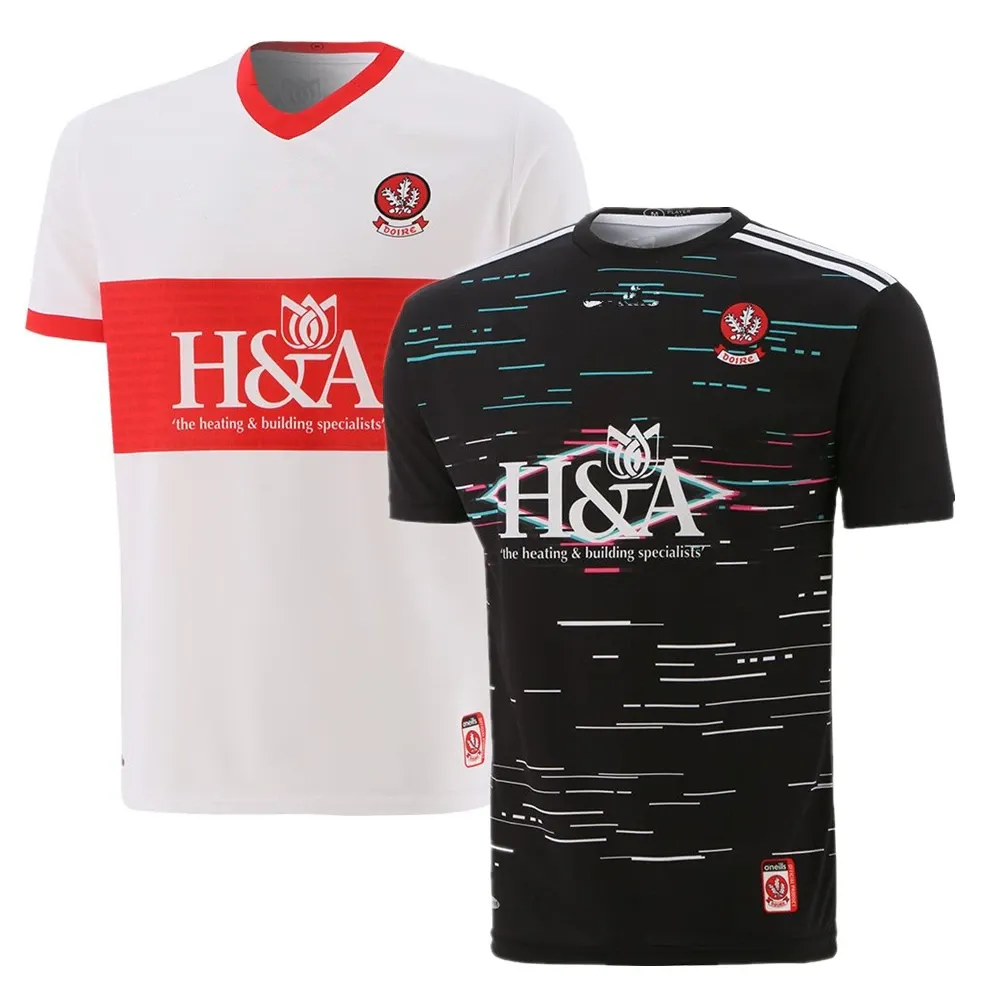 Rugby 2022 Derry GAA 2 Stripe Home Gorkeey Jersey Best Quality Irlanda Shirt Tutte Maglie da squadre