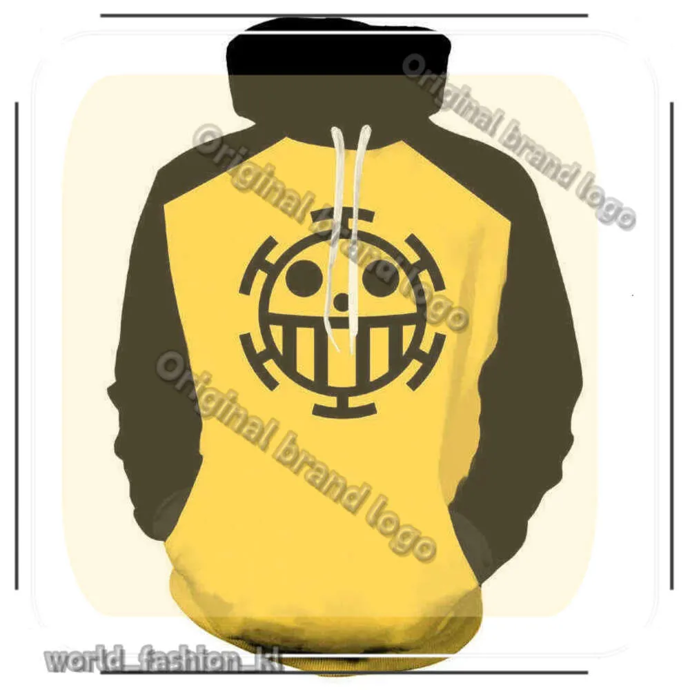 Projektant z kapturem anime One Piece Bluza z kapturem 3D Trafalgar Law Cosplay Pirates of Heart Cience Houllover Bluzy Tops Modna odzież wierzchnia strój 614