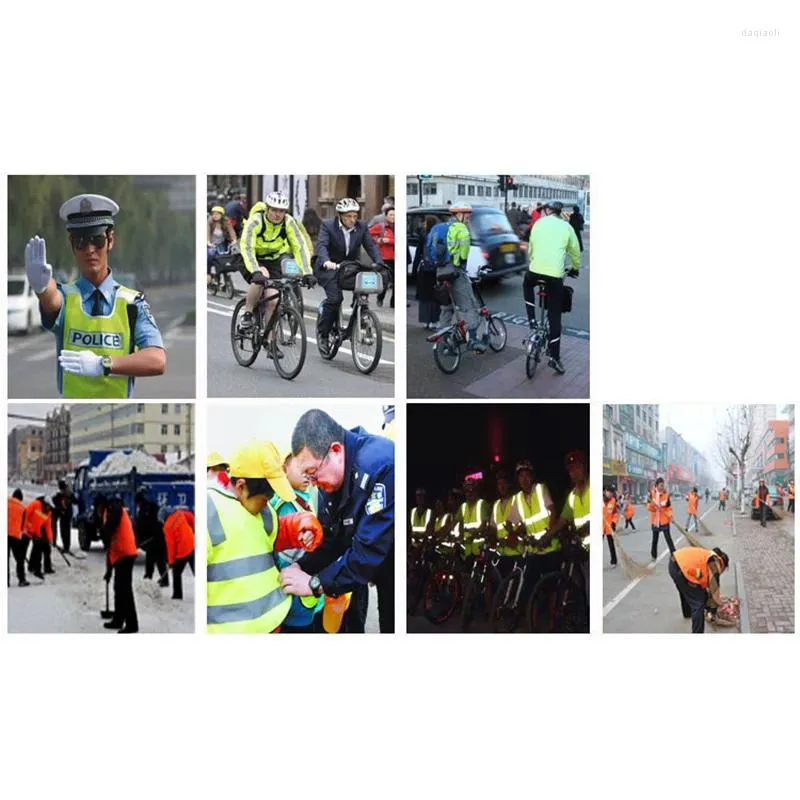 Vêtements de moto Sécurité néon Sécurité gilet haute visibilité rayures réfléchissantes jaune orange