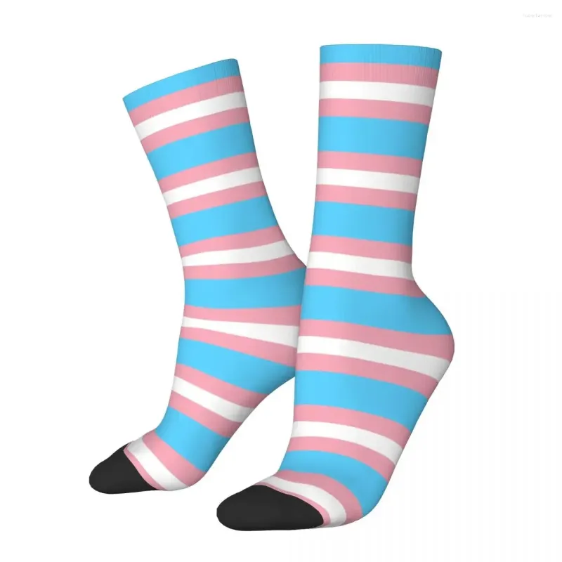 Chaussettes masculines Flag transgenre LGBT Pride Harajuku Super Soft Stockings All Season Long Accessoires pour l'homme Birdal Birthday