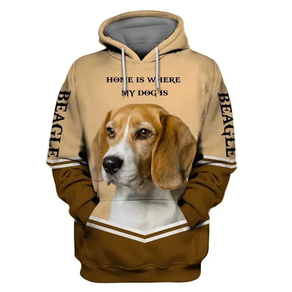 Heren Hoodies Sweatshirts Y2K Mens Hoodie Nieuw dierenhondenpatroon Little Hound Hoodie 3D Gedrukte rits/sweatshirt Dames Basisrol spelen Kleding 240425