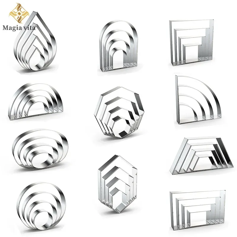 Formen DIY Geometrie Rechteckiger Metallkekse für Kekse Schimmel und Stempel Fondant Backkuchen Backwerkzeuge Küchenzubehör