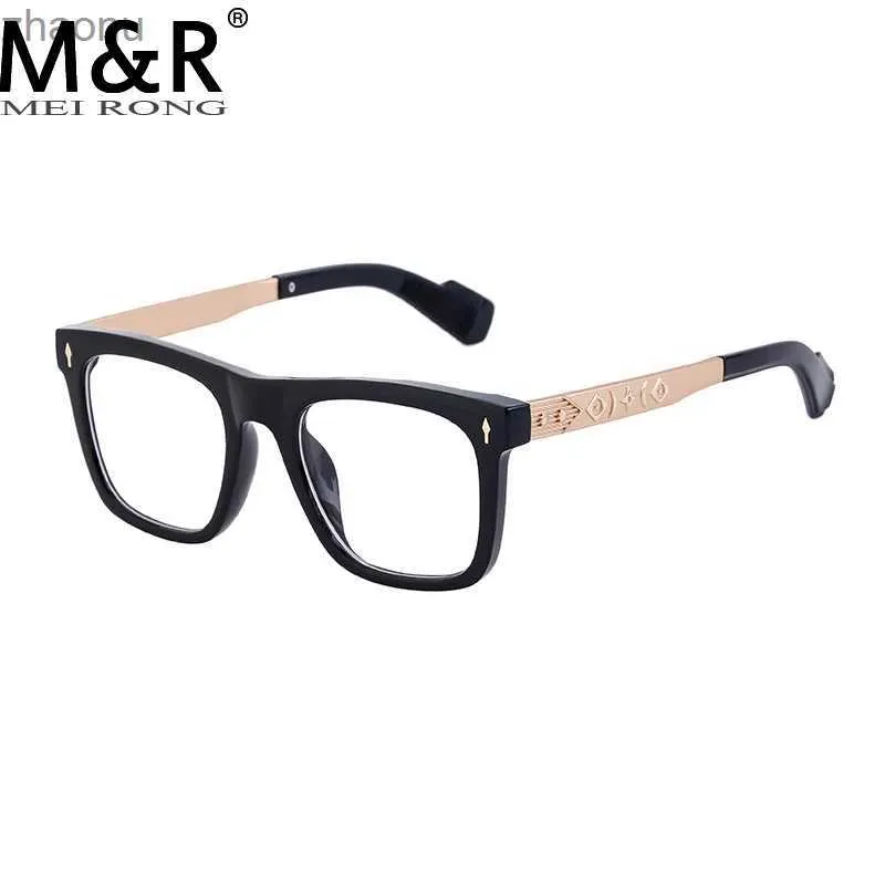 Sunglasses 2023 Fashion New Product Womens Square Sunglasses Anti Blue Light Material Metal Glasses Frame Mens Business Office GlassesXW