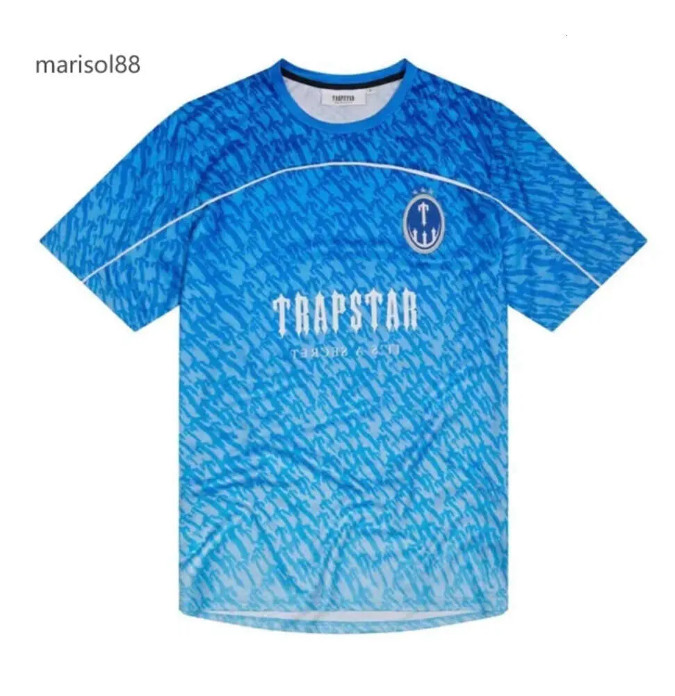 T-shirts masculins Limited Nouveau trapstar London T-shirt masculin à manches courtes à manches bleues unisexes pour hommes Fashion HARAJUKU TEE TOES MALI-THIRTS Vêtements de mode 34542