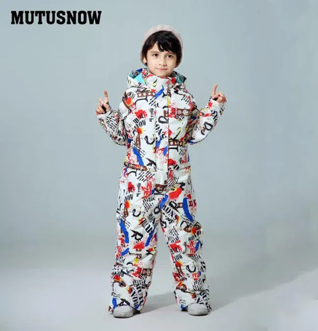 Mutusnow Kids Ski Suit Boys Kids Brands Jacket Waterproof Warm Warm و Pants Winter Glying and Tnowboarding Complay Child4465607