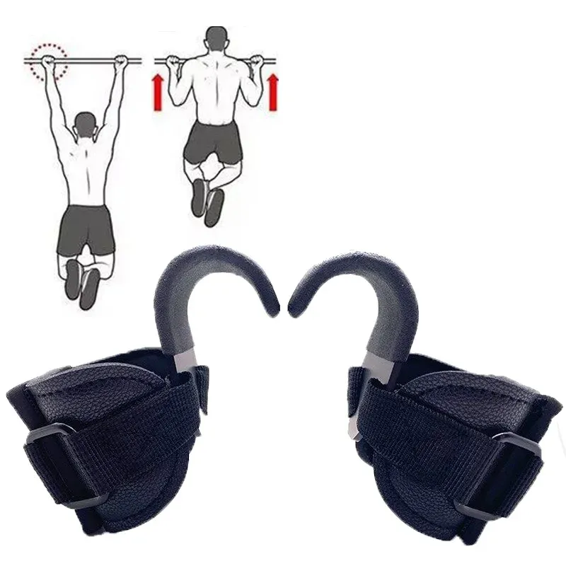 Gloves Men Weight Lifting Hooks PullUps Grip Crossfit Lifting Wristbands Pads Weight Power Lifting Training Hooks Fitness Gloves