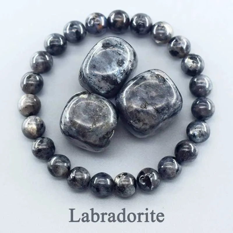 Bracelet d'ours en pierre de Labradorite Natural perle