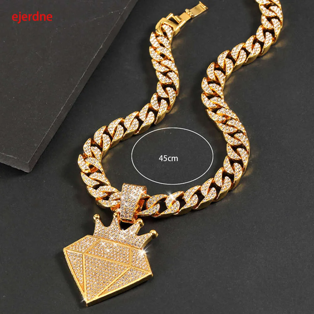 Hip Hop - Colgante De Tiburón Chapado En Oro Blanco Helado Y Cadena De Cuerda De 0.157 In 24 Pulgadas, Collar De Moda Brillante, Chapado En Oro, Diamante De Laboratorio