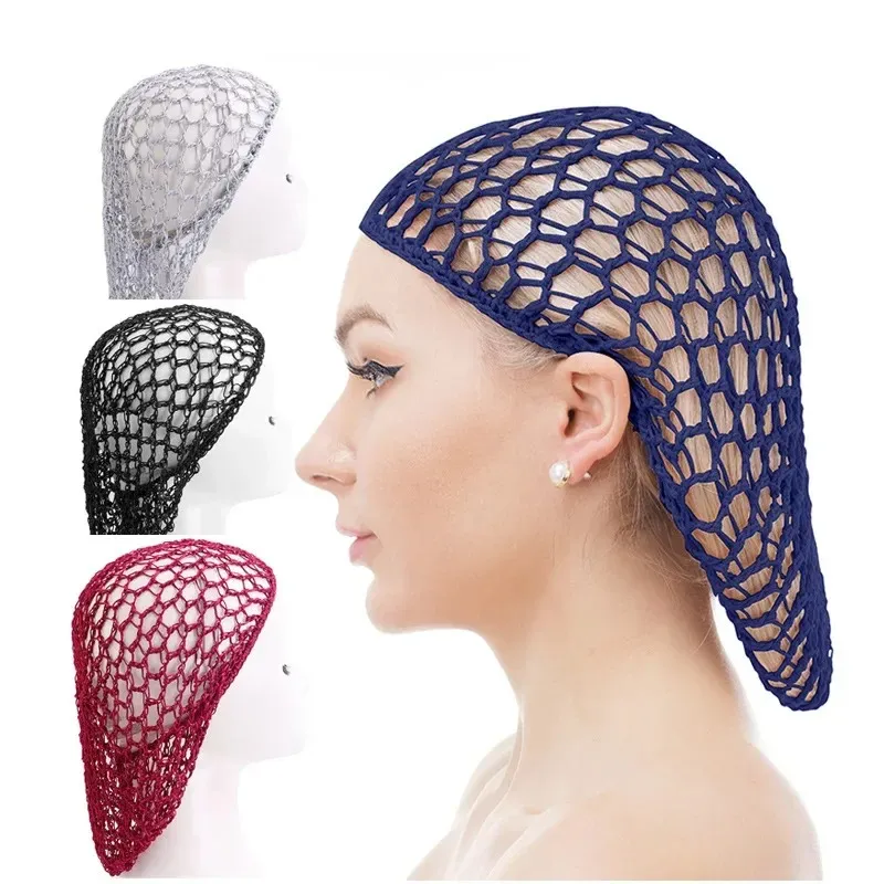 New Women's Mesh Hair Net Crochet Cap Solid Color Snood Sleeping Night Cover Turban Hat Popular Casual Beanie Chemo Hats