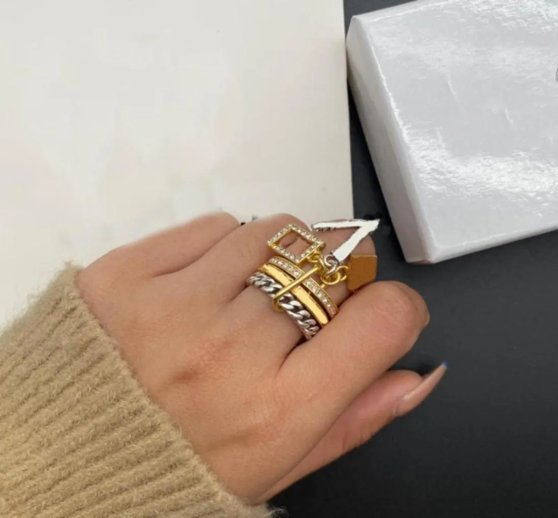 Designer Ring For Women Sieraden Silver Gold Love Rings Letter With Box Fashion Men Wedding Thrree In One Ring v Lady Party Gifts 6 76706828