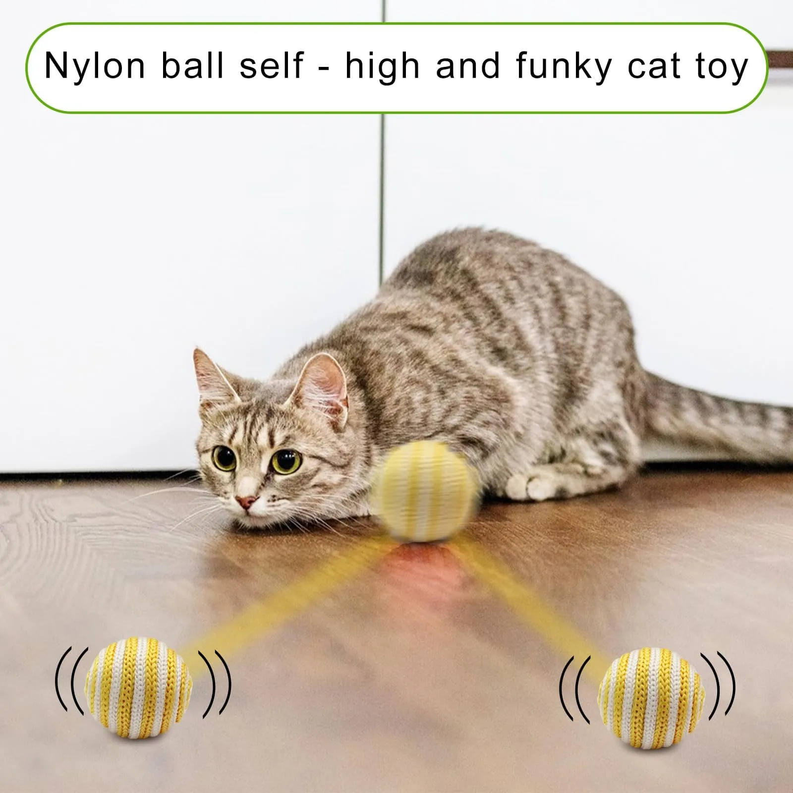 thumbnail image 2 of Hanging Interactive Cat Toy: Sisal Rope Ball Self Play Bite 2 of 14