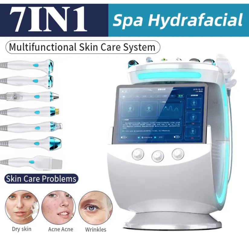 Mikrodermabrasion 7 in 1 Diamantwasser Aqua Dermabrasion Peel Sauerstoff Gesichtsbehebung Schönheit Maschinen Hautpflege Reinigung Spa -Geräte