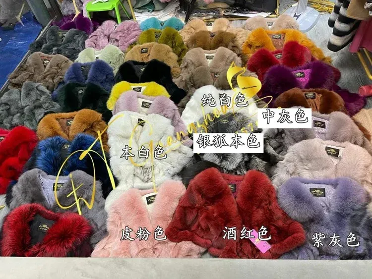 天然キツネの毛皮のジャケットショール本物のキツネの毛皮のジャケット