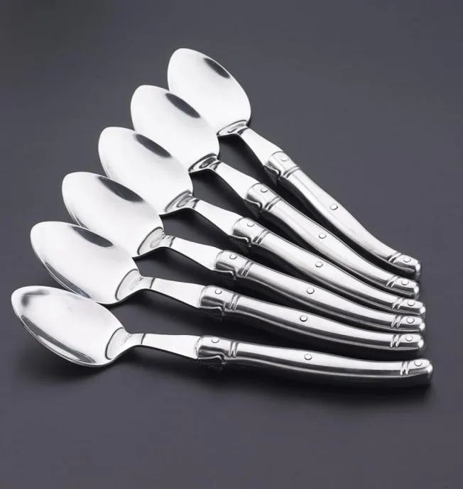 Spoons 85039039 Laguiole Dinner Spoon Stainless Steel Tablespoon Silverware Hollow Long Handle Public Large Soup Rice Cutle8354799