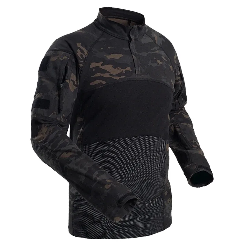 Conjuntos/ternos IDOGEAR camisa tática de manga comprida Top Camoft Airsoft Outdoor Sports Combat Camise