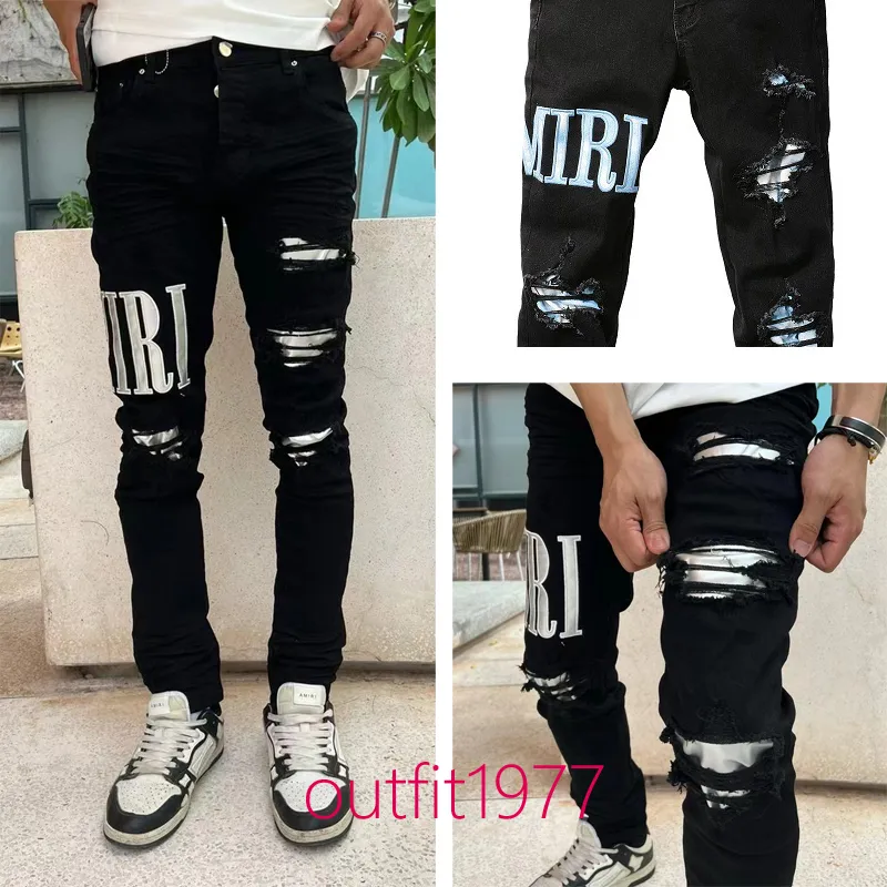 Jeans Mens Jeans Men Aimis Jeans Men Jeans de marca For Men Amirir Jeans Designer Jeans rasgados Jeans Skinny Jeans Jeans apilados Hip Hop Jeans