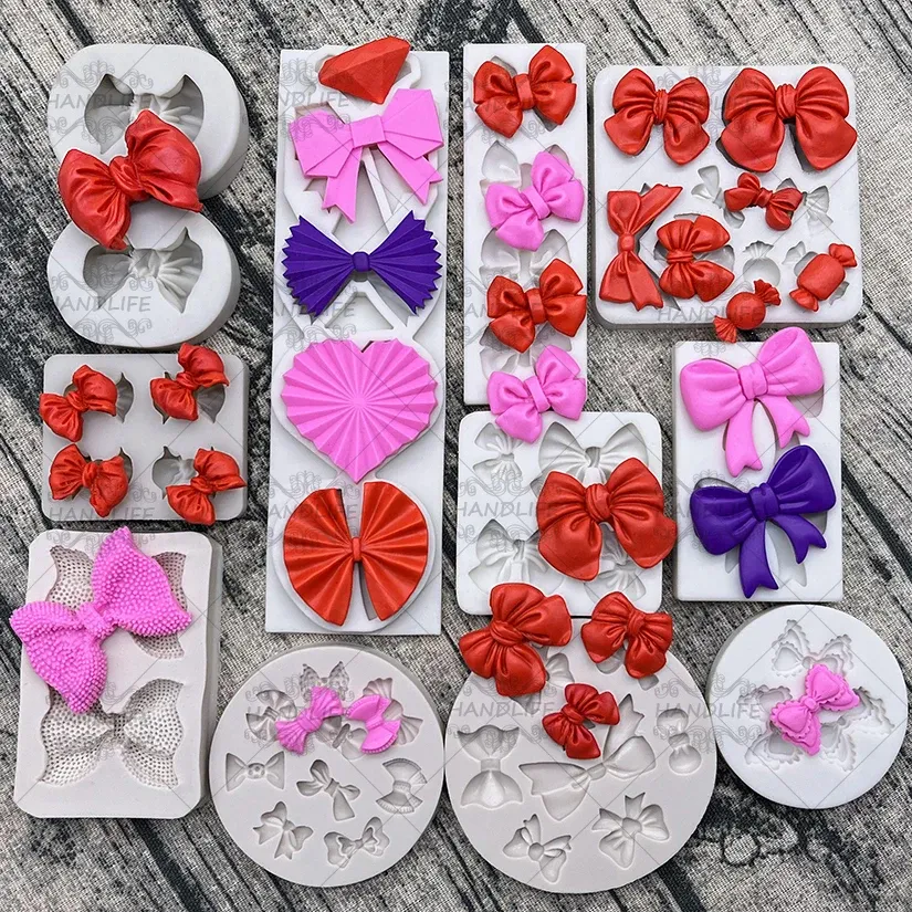 Mögel bow bowknot silikon tårta bakning mögel sockerscraft choklad cupcake hartsverktyg fondant dekorera verktyg