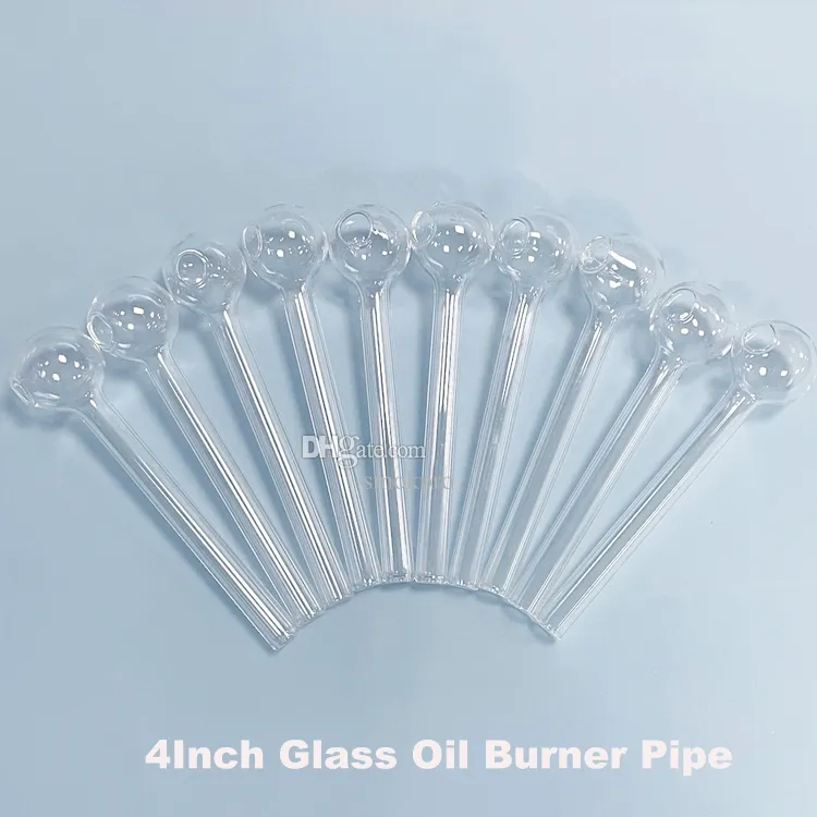 SmokPro 4 Inch Clear Thick Pyrex Glass Oil Burner Smoke Pipe With 2cm Head Bowl