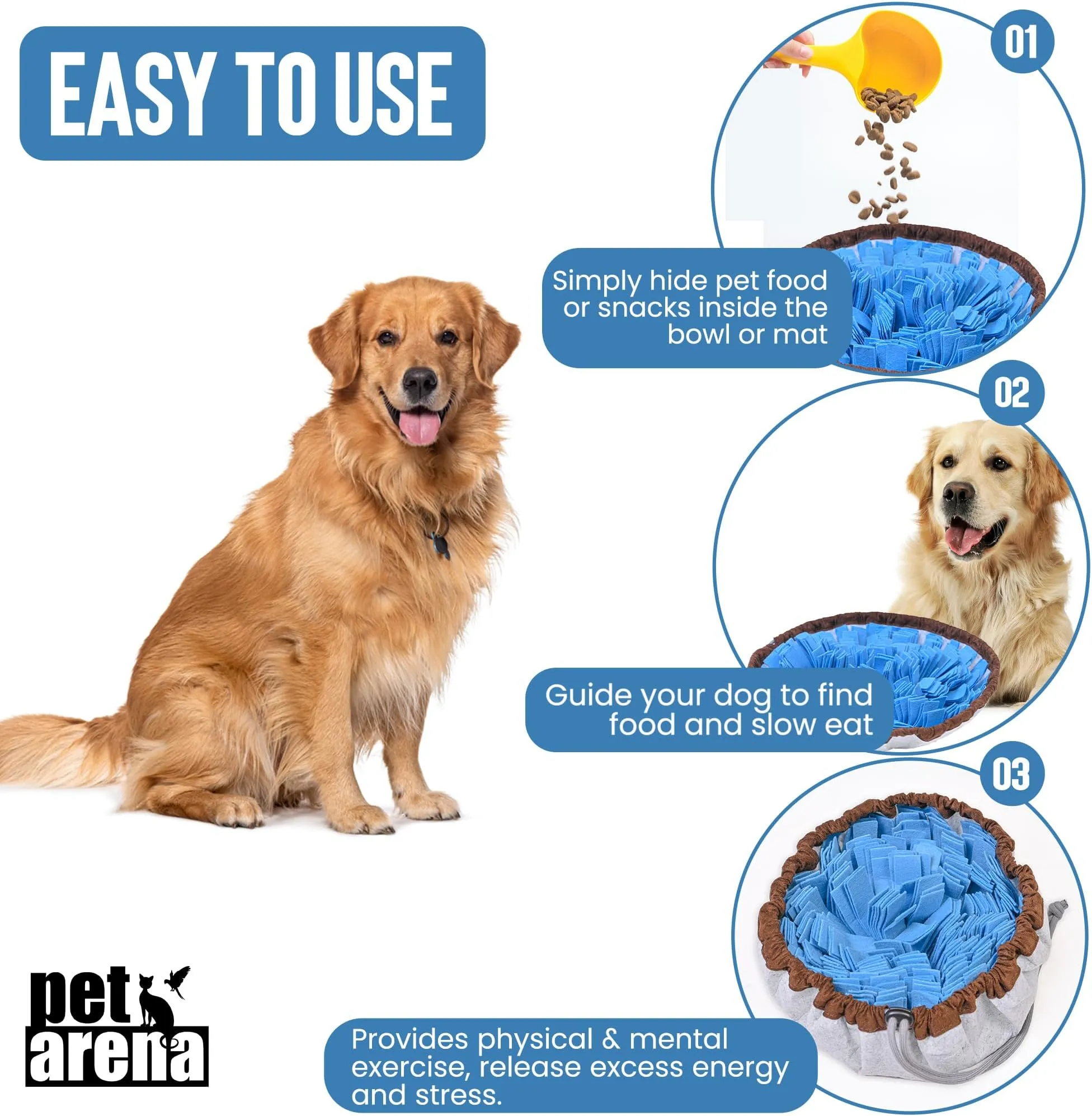 TAIYUNWEI Snuffle Mat For Dogs | Slow Feeder Interactive Puzzle Mat For Scent Training & Stress Relief - Large, Non-Slip, Machine Washable-383187