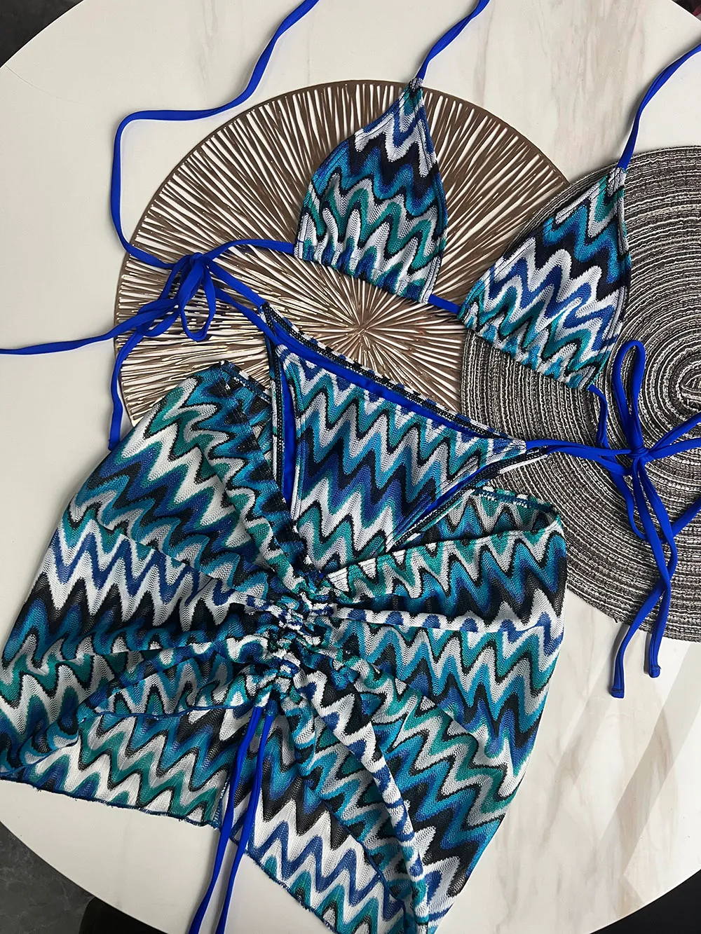 Paris na drutach trzyczęściowy zestaw bikini luksusowe spódnice Designer Swimodwear Swimsuit Kobiet Seksowne plażowe odzieżowe garnitury kąpielowe marka Bather Unpadded XL