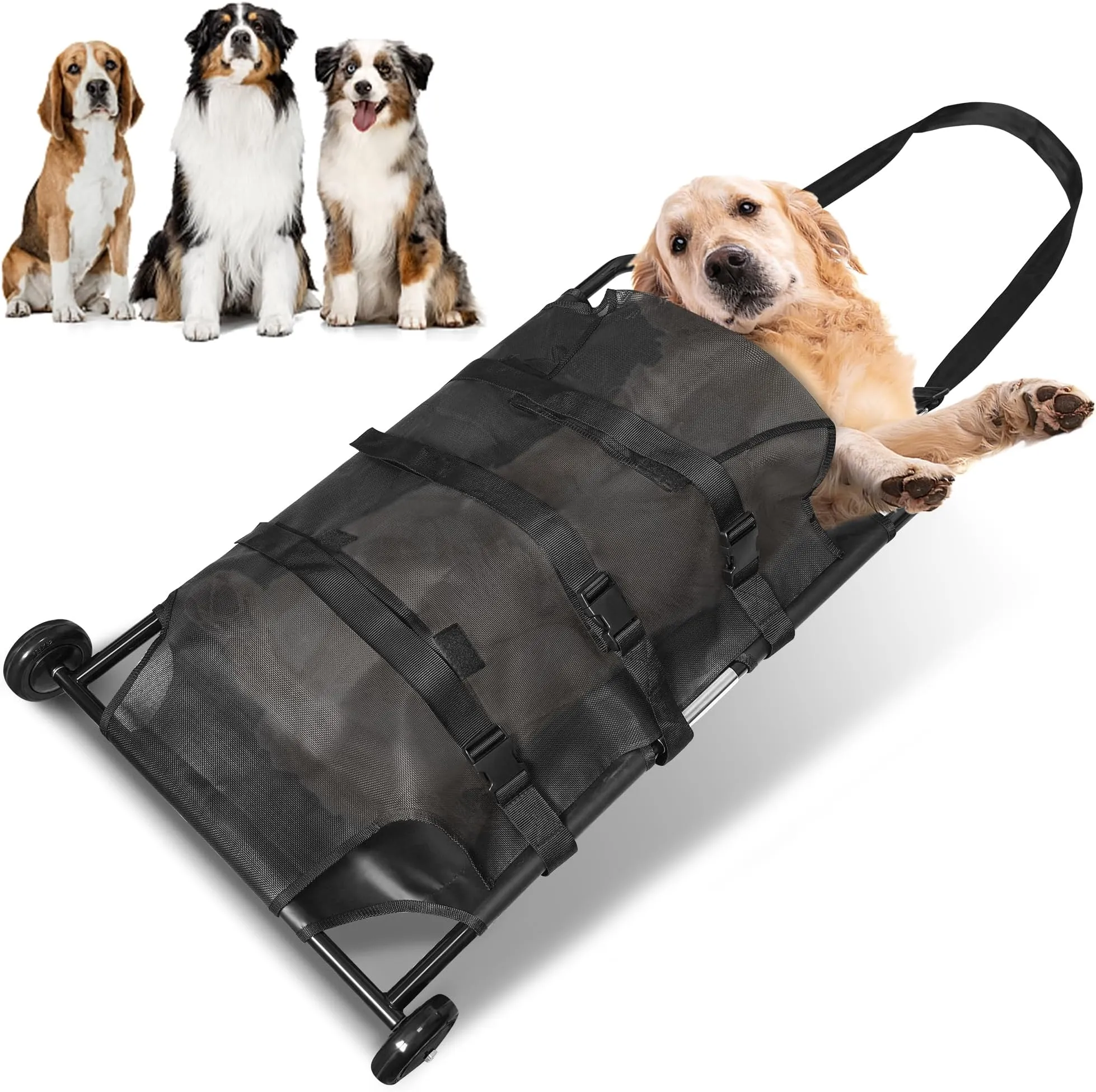 Save Big on Bulk Large Dog Stretcher Pet Travel Carrier With Wheels Heavy  Duty Animal Transport Stretcher, 45