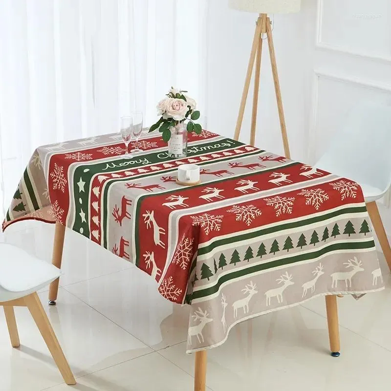 Table Cloth 100x140cm Tablecloth Linen Polyester Year Party Banquet Chritmas For Home Decoration Dinner Cover