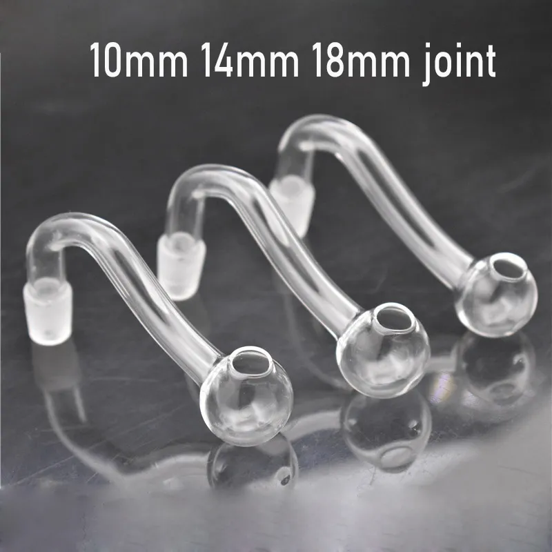 100 stks hoogwaardige glazen olie -pijpen rookpijpen 10 mm 14 mm 18 mm mannelijk voor Dab rig water bubbler bong adapter gebogen banger nagels dabbler tabak gereedschap gereedschap