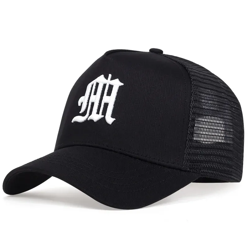 Softball ny modebrev baseball cap kvinnor män andas hiphop hattar sommar casual mesh caps unisex bomull snapback caps gorras