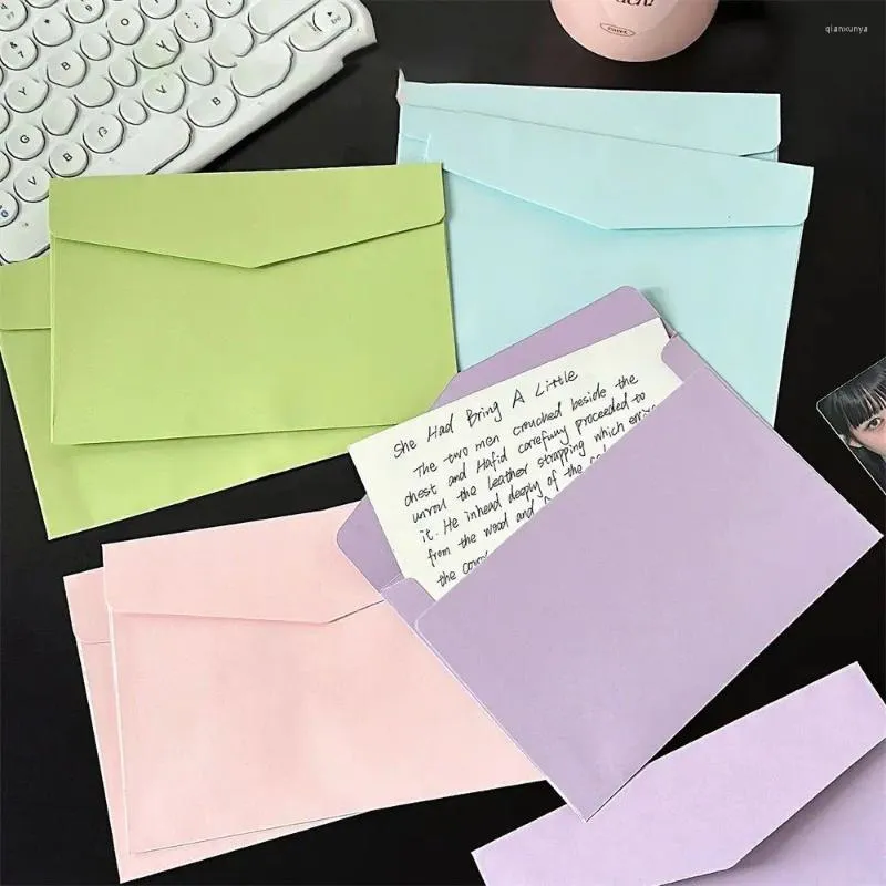 Gift Wrap 5 Pcs Macaron Color Envelopes Colorful DIY Invitation Cards Mini High Appearance Level Packing Envelope Wedding