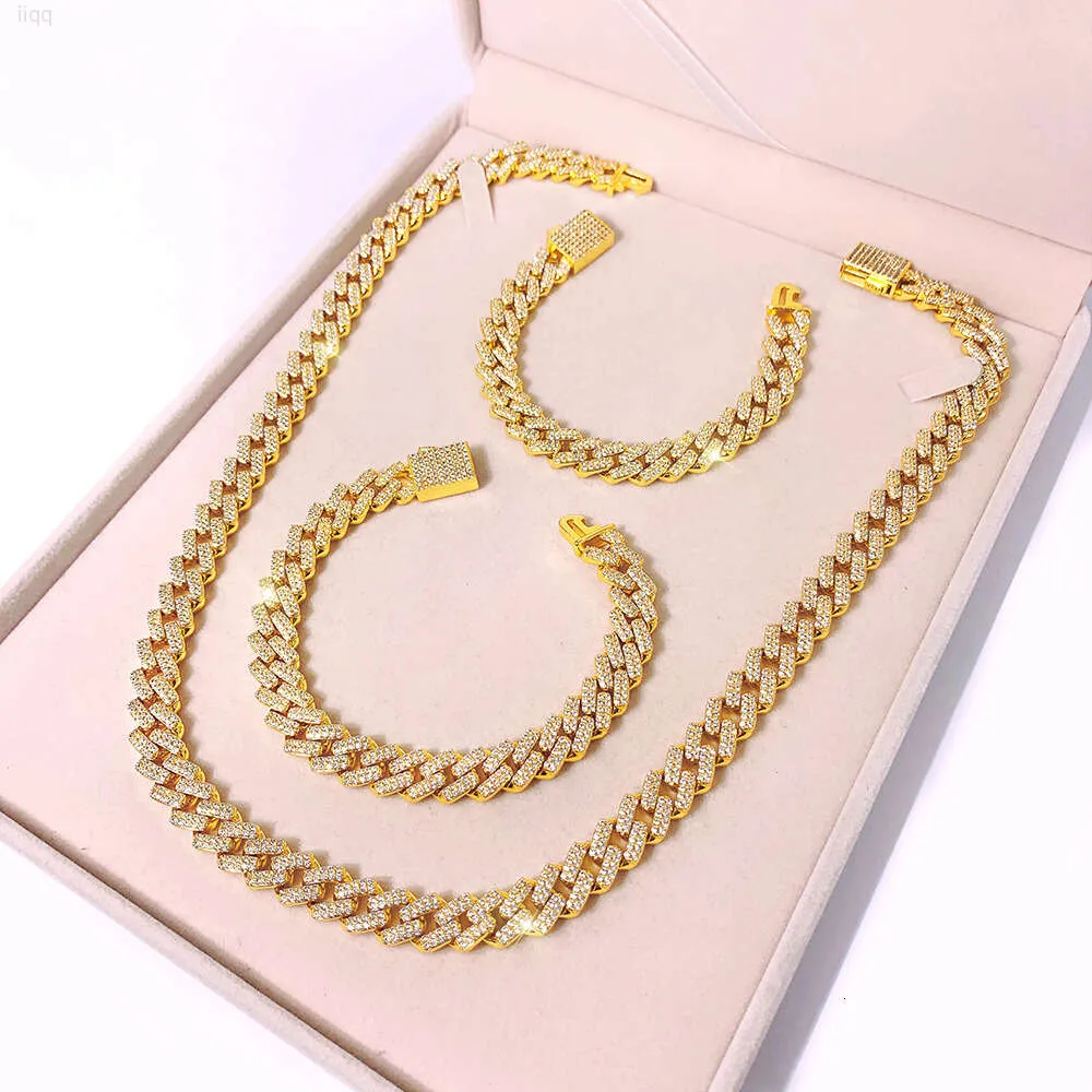 Ins Hip Hop Jewelry Set Excellentr Quality Cuban Chain Necklace Ankle Set Bracelet for Women