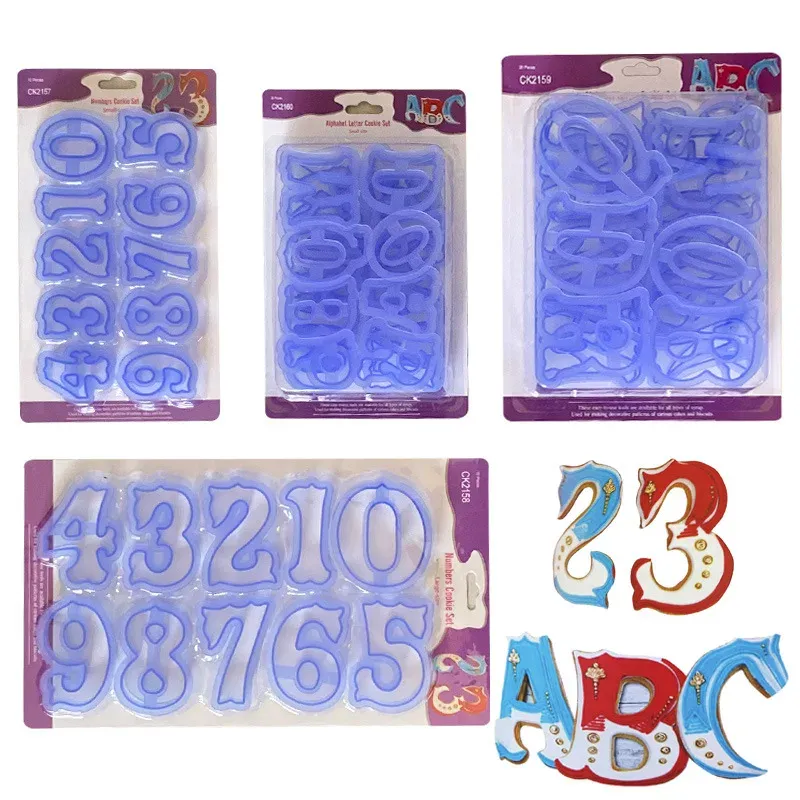 Molds hoofdletternummer Siliconen mal Fondant Cake Cookies Jelly Decoratie Tool Chocolade Candy Keuken Bakvorm