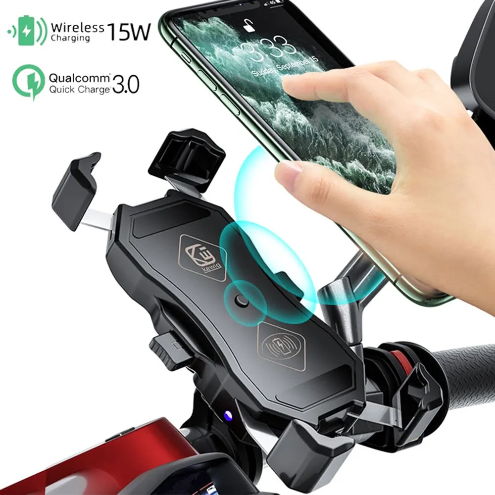 Chargers Motorcycle Telefon Uchwyt 15 W bezprzewodowy ładowarka USB QC3.0 Szybkie obciążenie wspornikowe rower STIND STATPLONE 360 MOBY MOVE CELLPONE