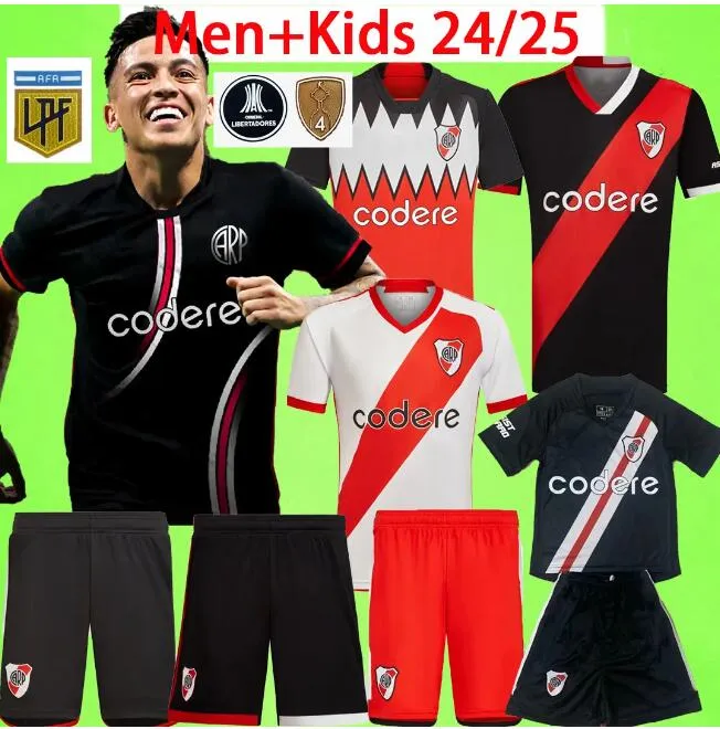 Lanzini 23 24 River Plate Home Soccer Jerseys 3: e Camiseta Perez Palavecino de la Cruz 2023 2024 Tredje bort fotbollsskjorta män barn kit M.Suarez J.Alvarez Borja