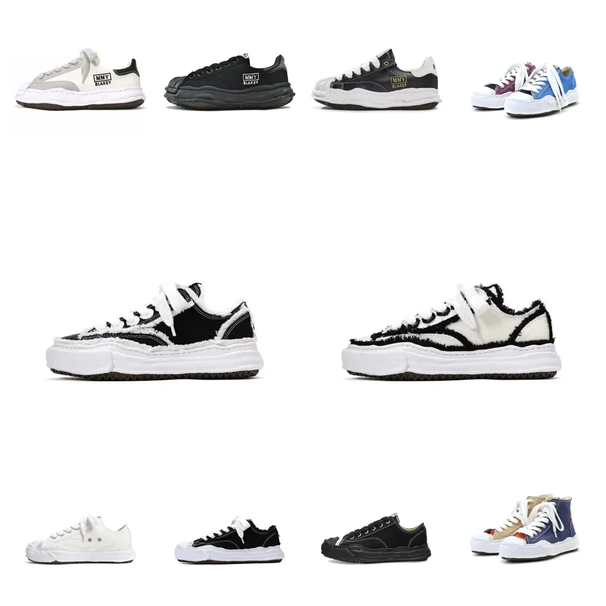 New Hiking and Camping MMY Maison Mihara Yasuhiro Designers Low-top Canvas Shoes Black and White Luxury Leather Men Sneakers Shell Head Dissolve Women