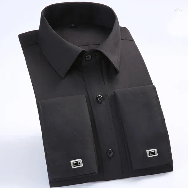 Ivory French Cuff Spread Collar Dress Shirts For Men Men's Slim Fit Dress  Shirt  Long Sleeve, Spread Collar, French Cuffs By Labiyeur French Cuff  Shirt