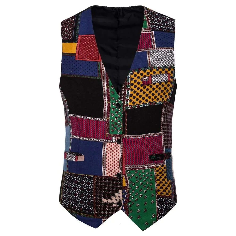 Mäns 2019 Höst/vinter Ny formell Vest Men's Korean -version Slim Fit Fragmentered Flower Wedding Vest